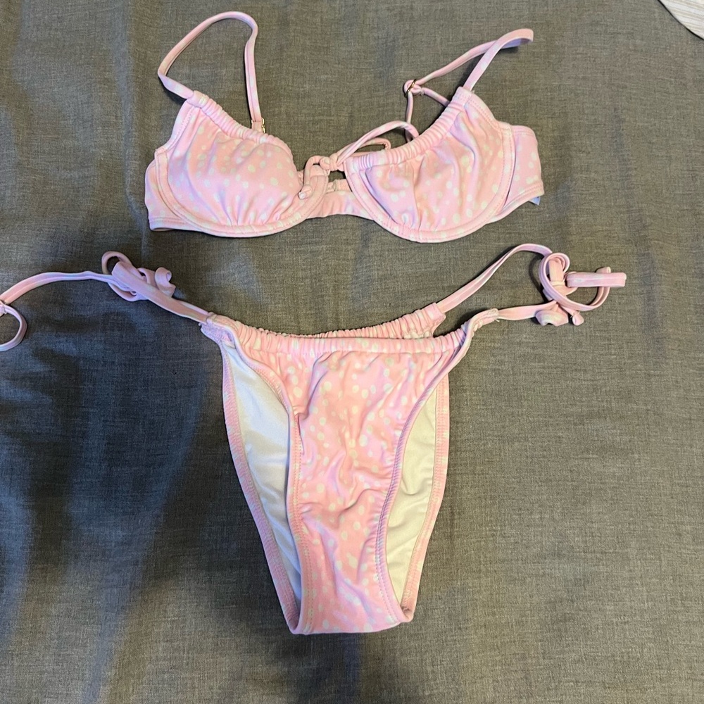 Small Pink Polka Dot Bikini Set